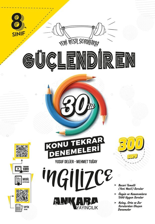 Ankara Yayıncılık 8. Sınıf İngilizce Güçlendiren 30 Konu Tarama Denemesi 2026
