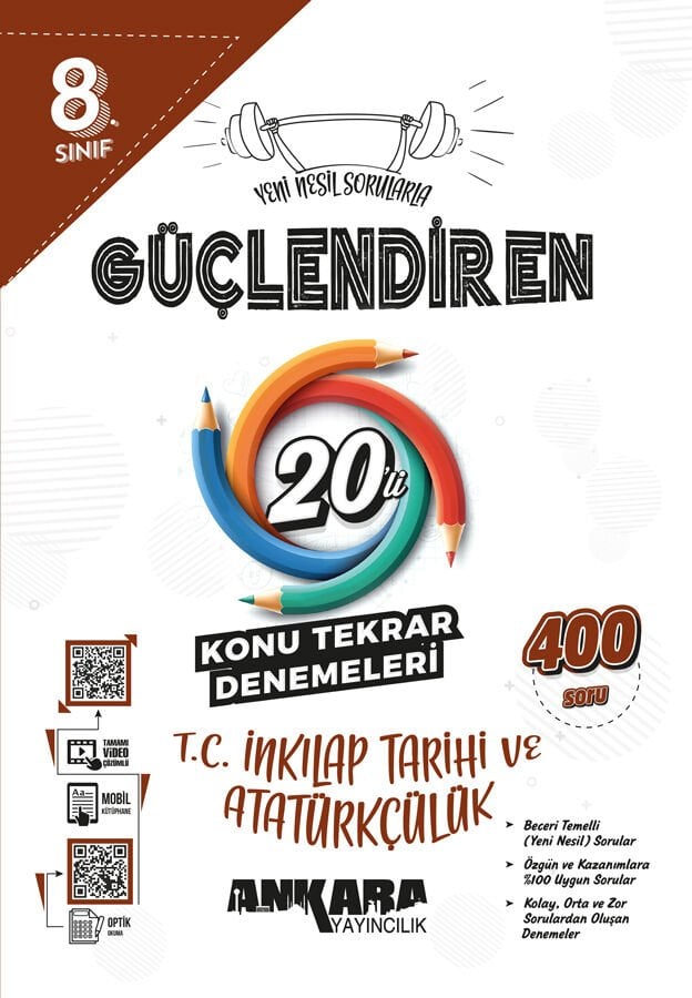 2026 Ankara Yayıncılık 8.Sınıf TC İnkılap Tarihi ve Atatürkçülük Güçlendiren 20 Konu Tarama Denemesi 2026