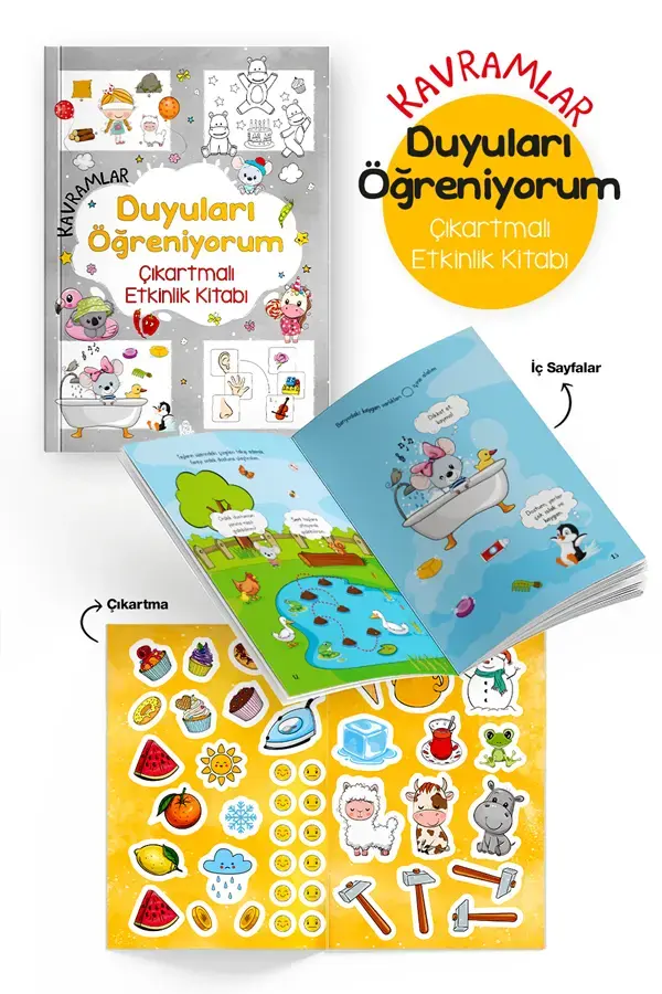 Bigkids Yayınları Kavramlar – Duyuları Öğreniyorum – Çıkartmalı Etkinlik Kitabı / 3 Yaş +