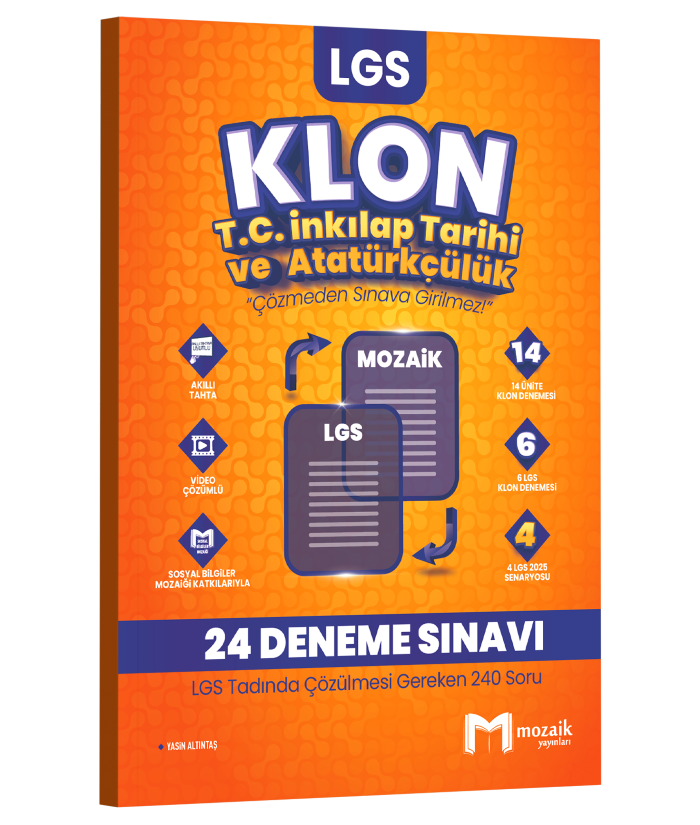 2027 Mozaik Yayınları 8.Sınıf Lgs T.C.İnkilap Tarihi ve Atatürkçülük 24'Lü Deneme Sınavı