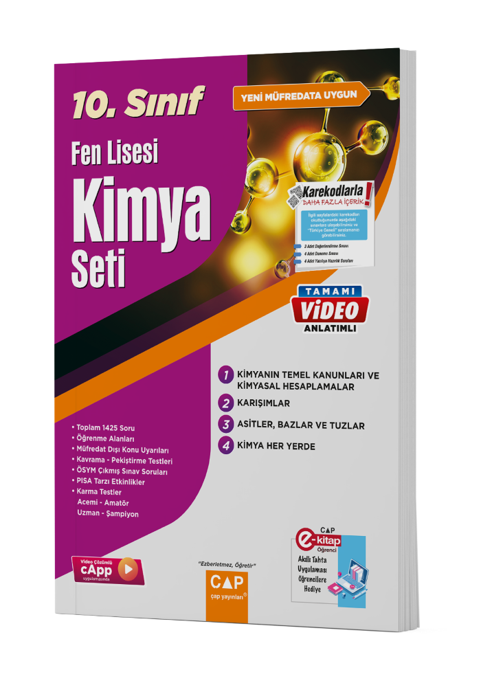Çap Yayınları 10.Sınıf Fen Lisesi Kimya Fasikül Seti