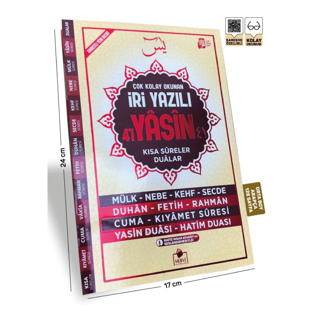 Merve Yayınları Yasini Şerif Arapça Kolay Okunuşlu İri Yazılı Orta Boy (Sarı)