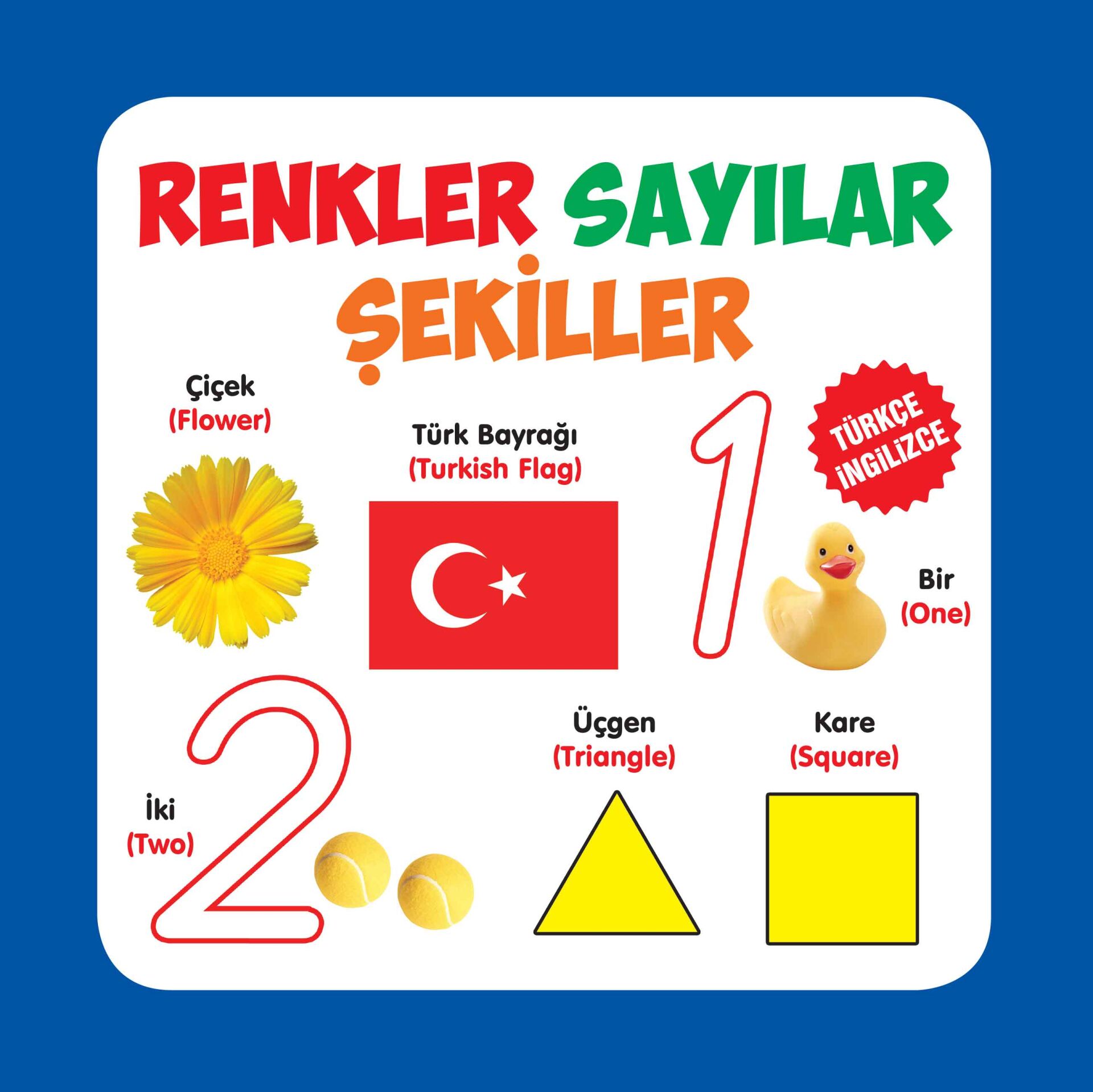 Parıltı Yayıncılık Renkler Sayılar Şekiller  Karton Kitaplar Türkçe İngilizce