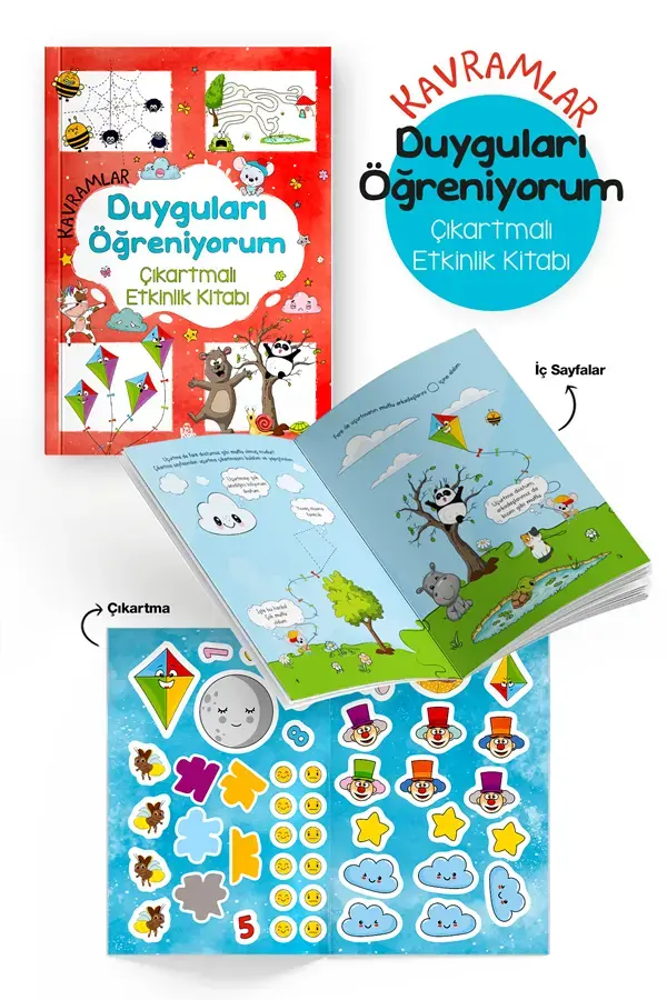 Bigkids Yayınları Kavramlar – Duyguları Öğreniyorum – Çıkartmalı Etkinlik Kitabı / 3 Yaş +