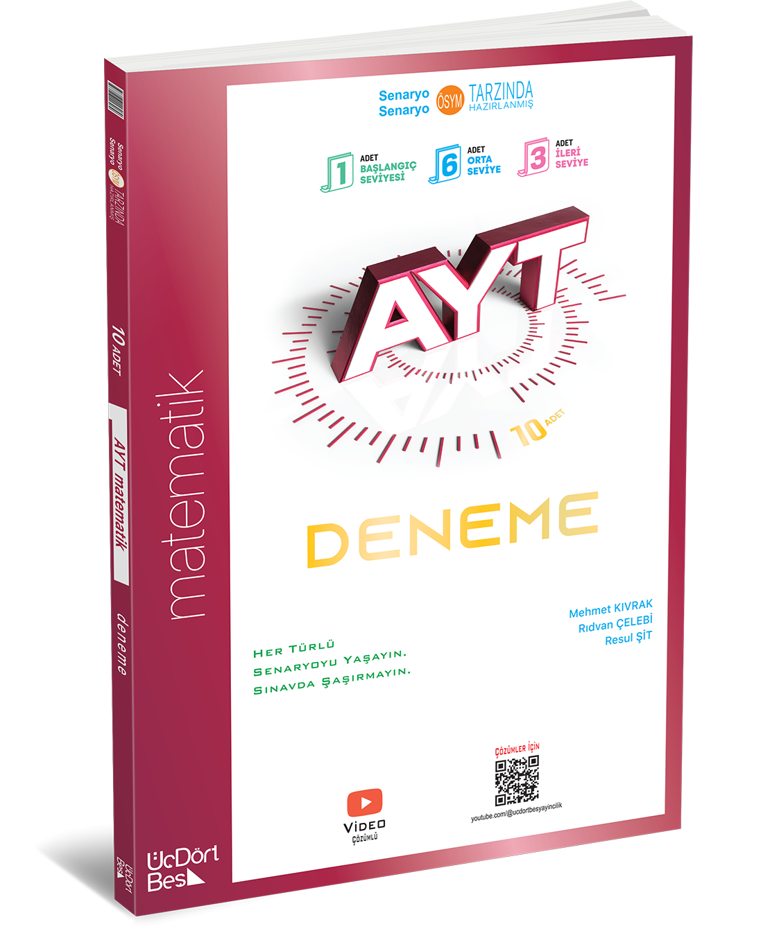 Üç Dört Beş Yayınları AYT 10 lu Matematik Deneme - GÜNCEL BASKI