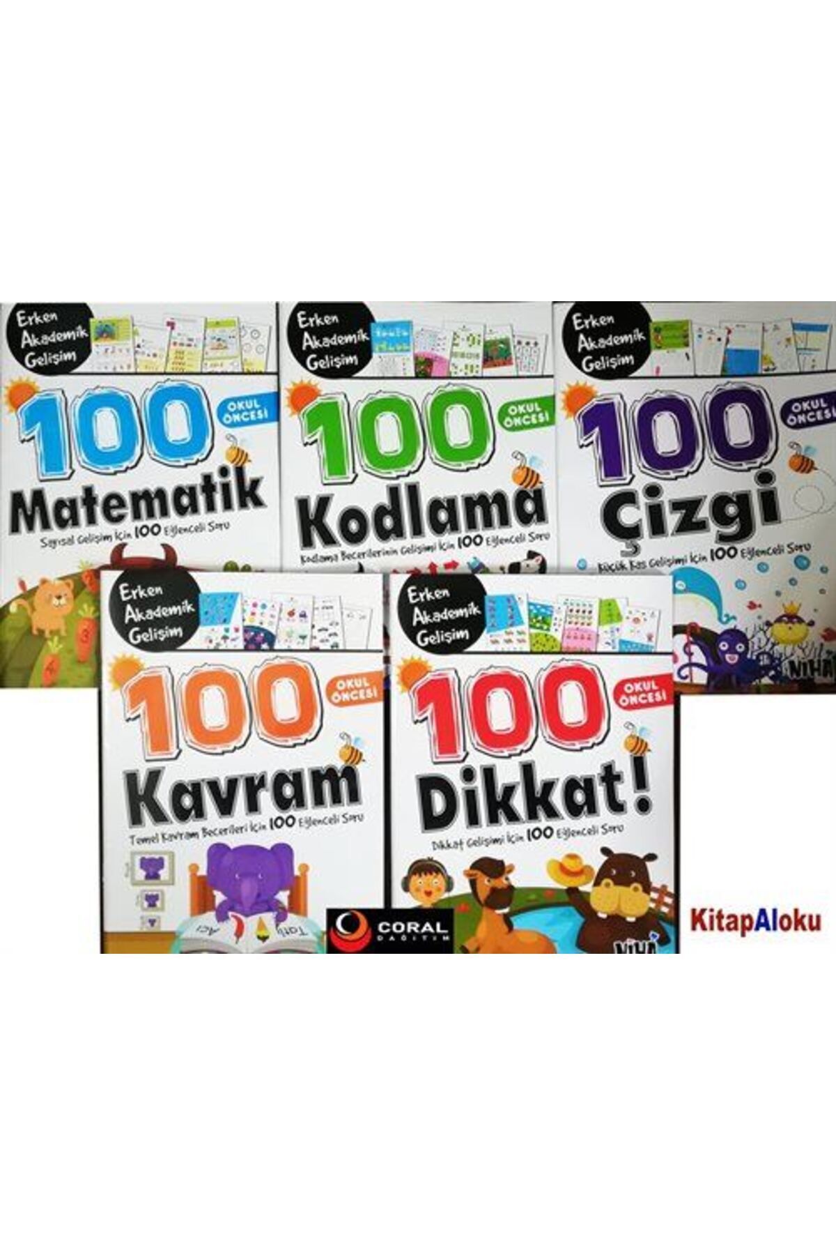Niha Çocuk Okul Öncesi Erken Akademik Gelişim 100 Etkinlik (5 Kitap Set) 5+Yaş