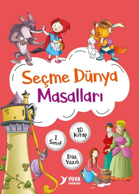 Yuva Yayınları 1.Sınıf Seçme Dünya Masalları 10 Kitap Set (Düz Yazı)