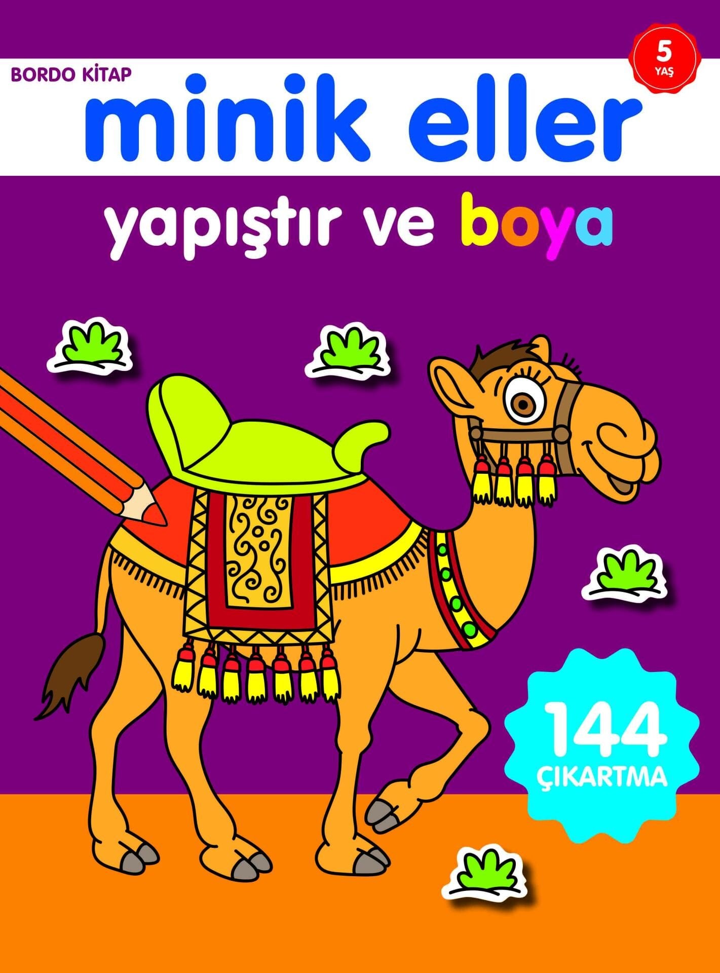 0-6 Yaş Yayınları Minik Eller Yapıştır Ve Boya  Bordo Kitap