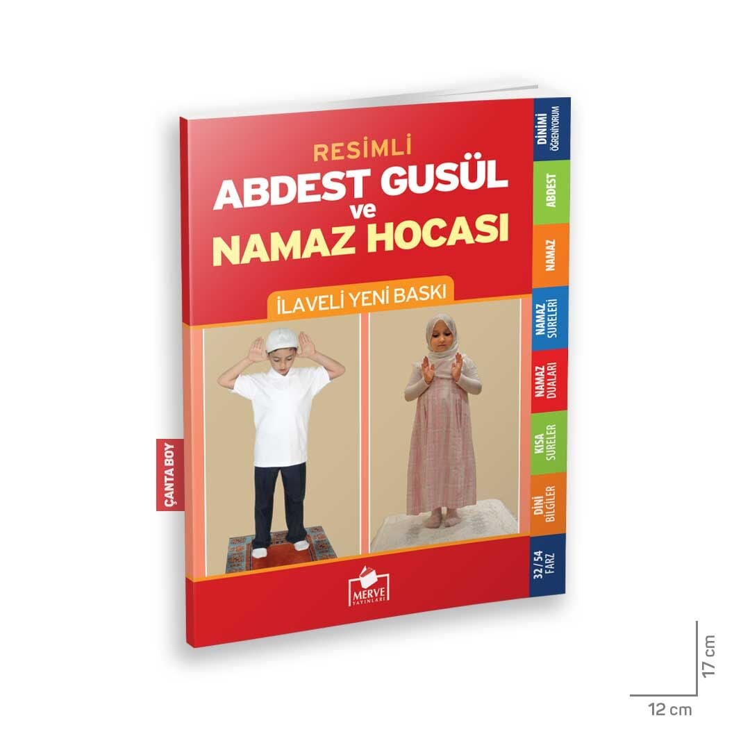 Merve Yayınları Çanta Boy Abdest Gusül ve Namaz Hocası Resimli Çanta Boy 96 Sayfa