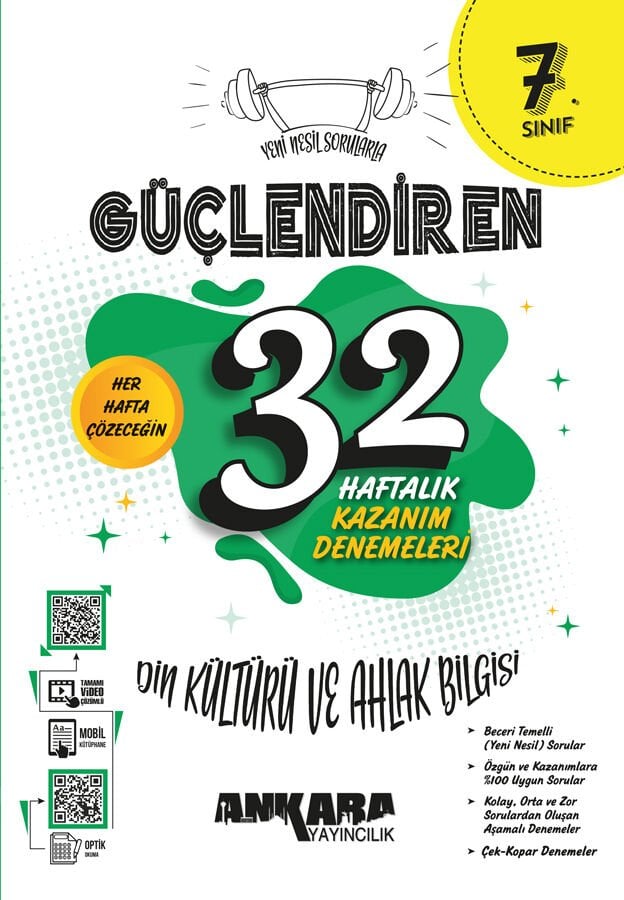 Ankara Yayıncılık 7.Sınıf 32 Haftalık Güçlendiren Din Kültürü Ve Ahlak Bilgisi Kazanım Denemeleri 2026