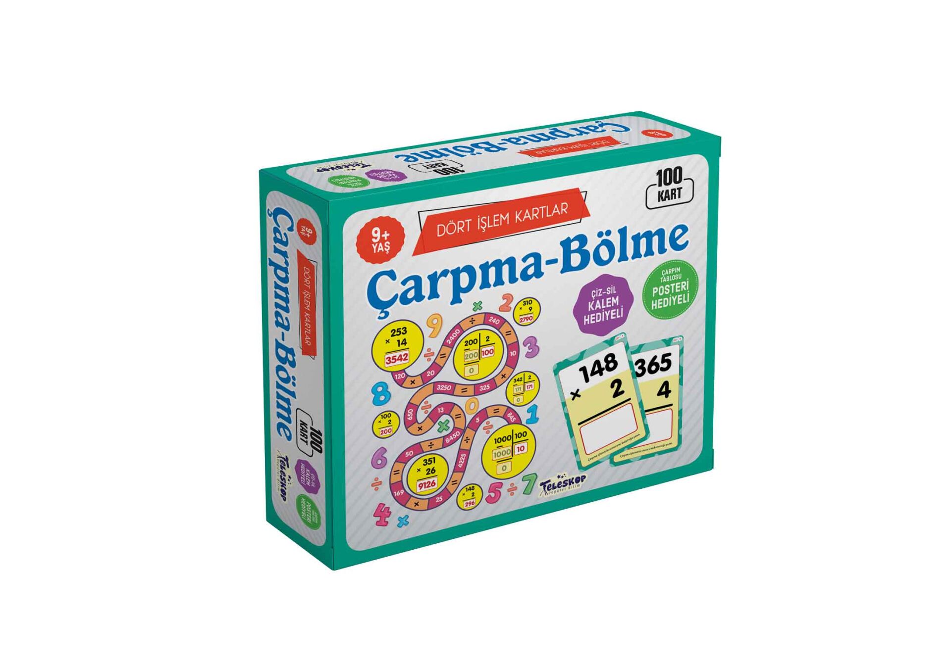 Teleskop Dört İşlem Kartları   Çarpma Bölme 9 Yaş