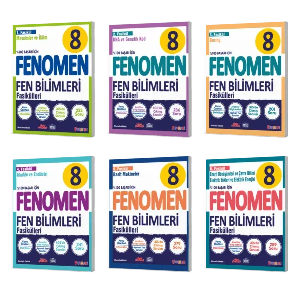 2026 Fenomen Yayıncılık 8.Sınıf Fen Bilimleri Fasikülleri 6 Kitap Set