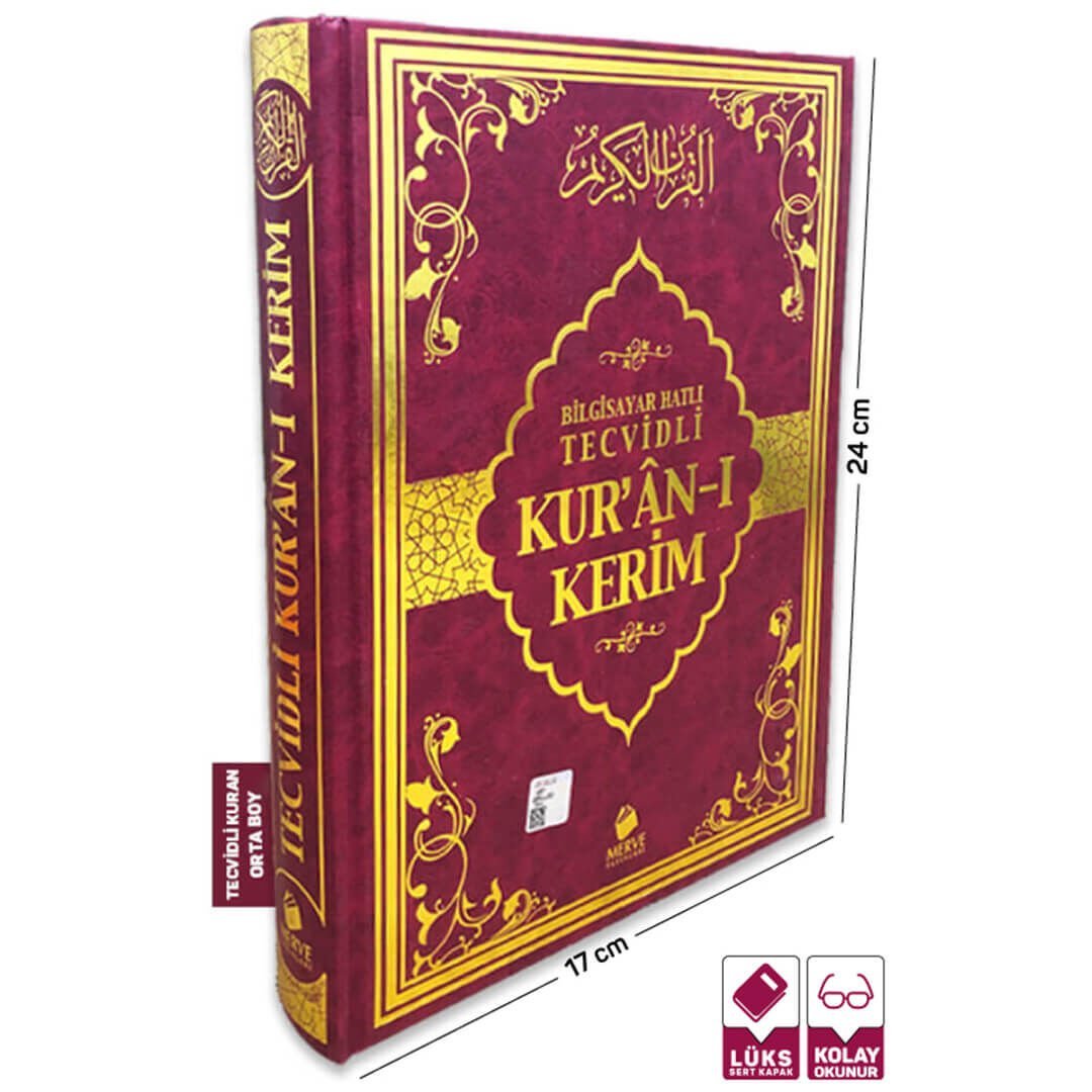 Merve Yayınları Tecvidli Kuranı Kerim Orta Boy 3 Renk