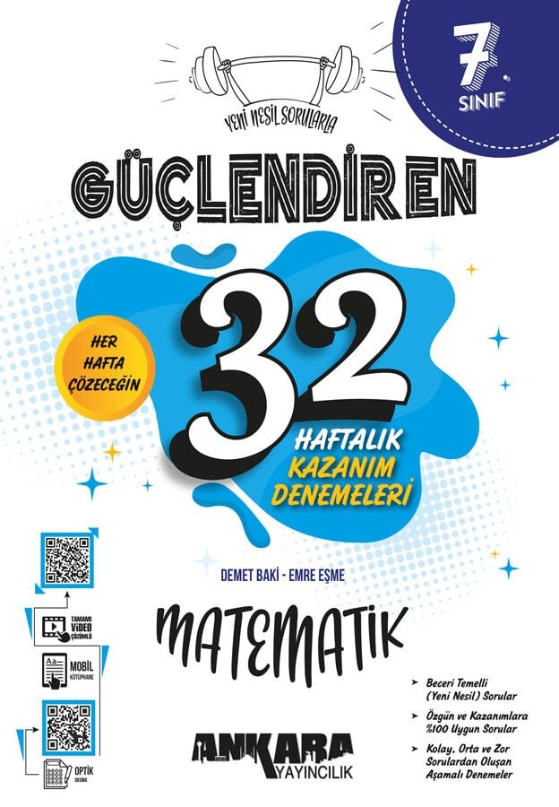 Ankara Yayıncılık 7.Sınıf 32 Haftalık Güçlendiren Matematik Kazanım Denemeleri 2026