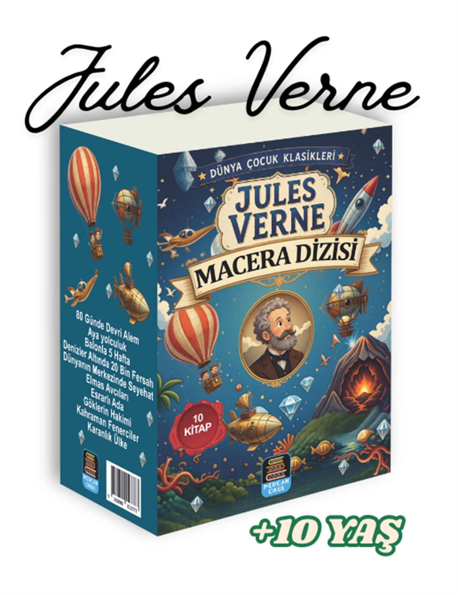 Mercan Okul Yayınları Jules Verne Macera Dizisi (10 Kitap) +10 Yaş
