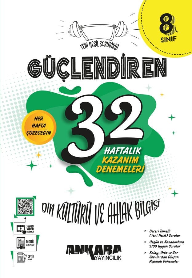 2026 Ankara Yayıncılık 8.Sınıf 32 Haftalık Güçlendiren Din Kültürü Ve Ahlak Bilgisi Kazanım Denemeleri 2026
