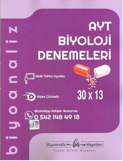 2027 Biyoanaliz Yayınları Ayt Biyoloji Denemeleri 30x13