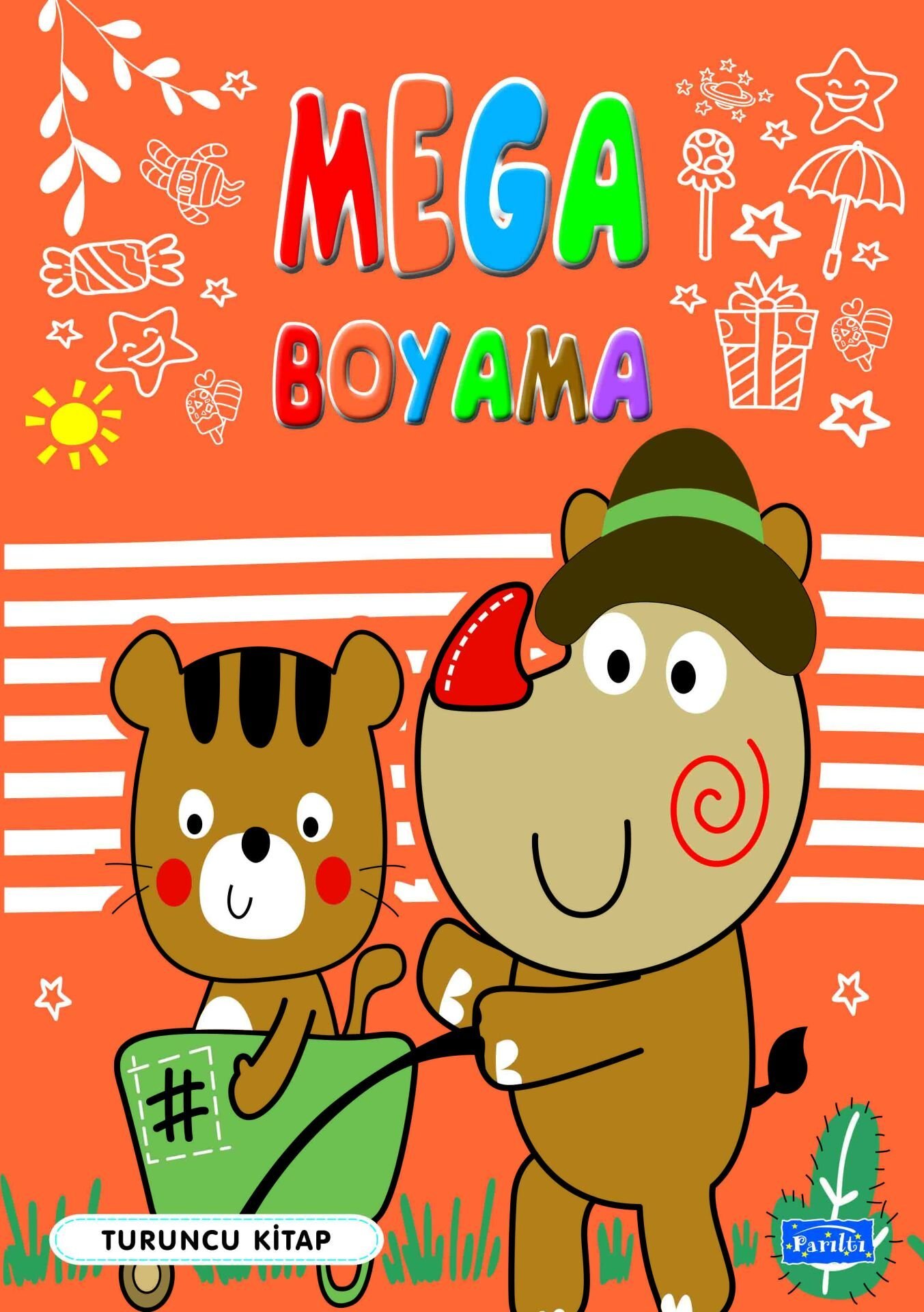 Parıltı Yayıncılık Mega Boyama-Turuncu Kitap