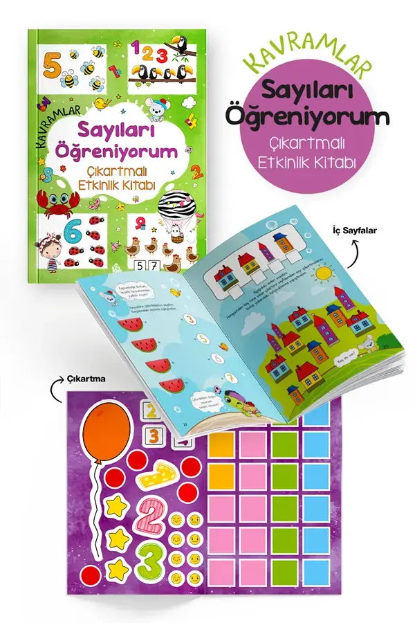 Bigkids Yayınları Kavramlar – Sayıları Öğreniyorum – Çıkartmalı Etkinlik Kitabı / 3 Yaş +