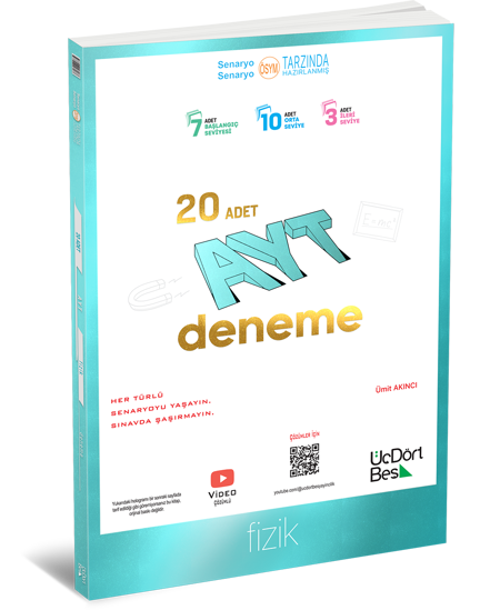 Üç Dört Beş Yayıncılık AYT 20 li Fizik Deneme