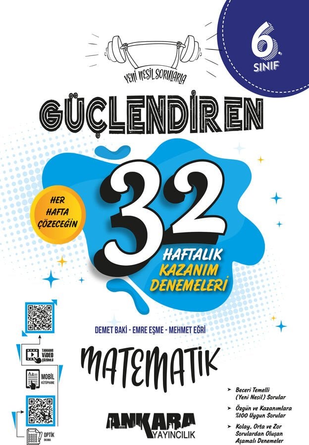 Ankara Yayıncılık 6.Sınıf 32 Haftalık Güçlendiren Matematik Kazanım Denemeleri 2026