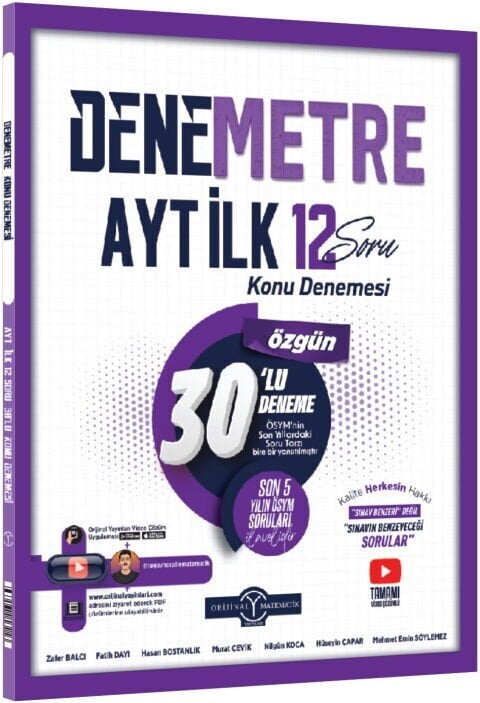 2027 Orijinal Yayınları AYT Denemetre İlk 12 Soru Konu Denemesi 30 Lu