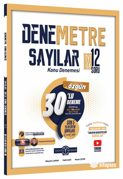 2027 Orijinal Yayınları TYT Sayılar Denemetre 30 lu Konu Denemesi