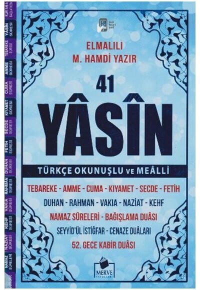 Merve Yayınevi Çanta Boy 41 Yasin Türkçe Okunuşlu ve Mealli (Kod 39)