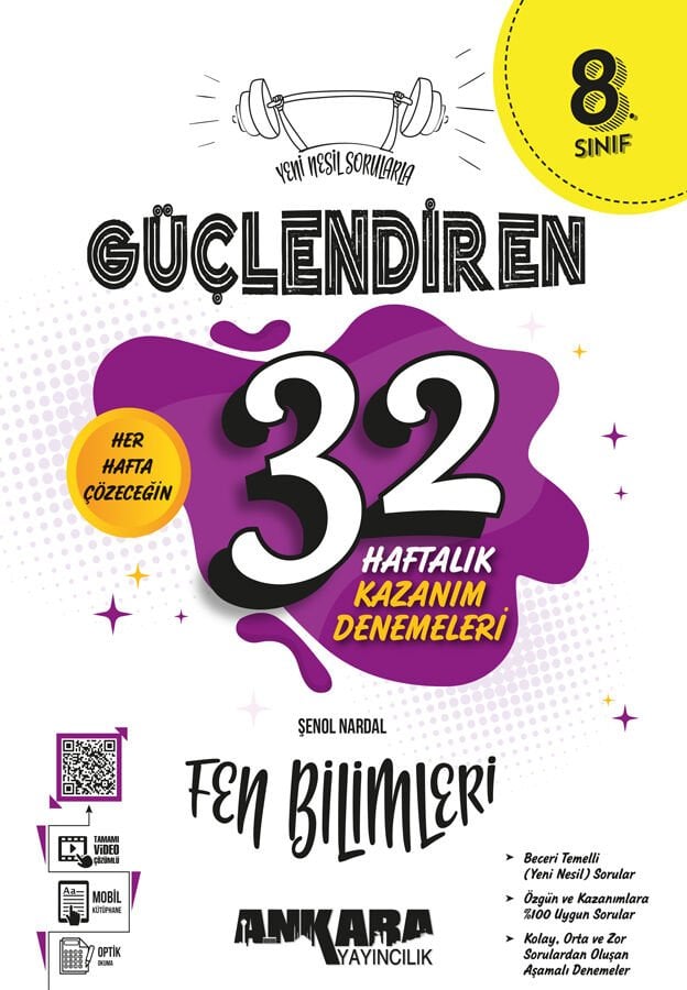 2027 Ankara Yayıncılık 8.Sınıf 32 Haftalık Güçlendiren Fen Bilimleri Kazanım Denemeleri