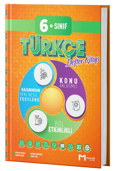 Mozaik Yayınları 6.Sınıf Türkçe Defter Kitap