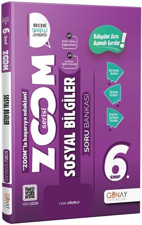 Günay Yayınları 6.Sınıf Zoom Serisi Sosyal  Bilgiler Soru Bankası