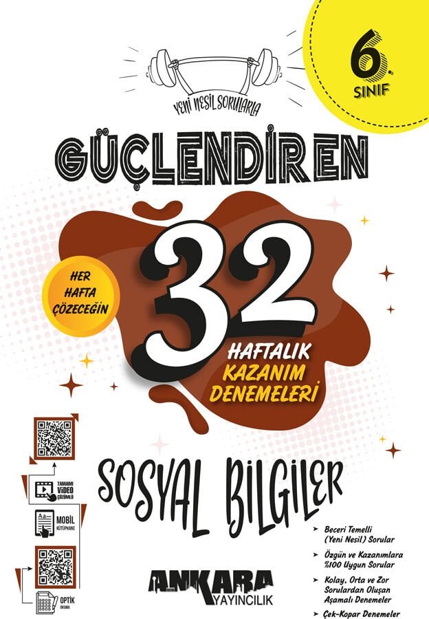 Ankara Yayıncılık 6.Sınıf 32 Haftalık Güçlendiren Sosyal Bil. Kazanım Denemeleri 2026