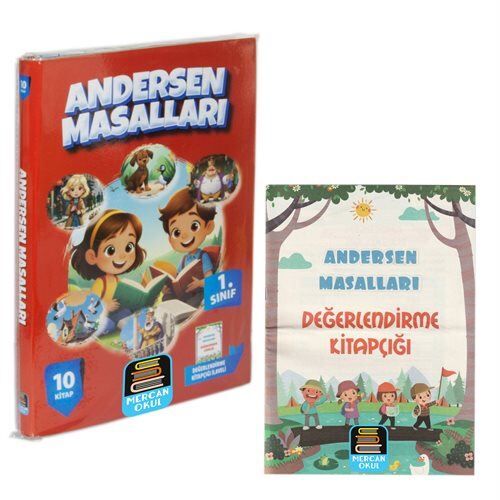 Mercan Okul  1.Sınıf Andersen Masalları 10 Kitap  Değerlendirme Kitapçığı İlaveli