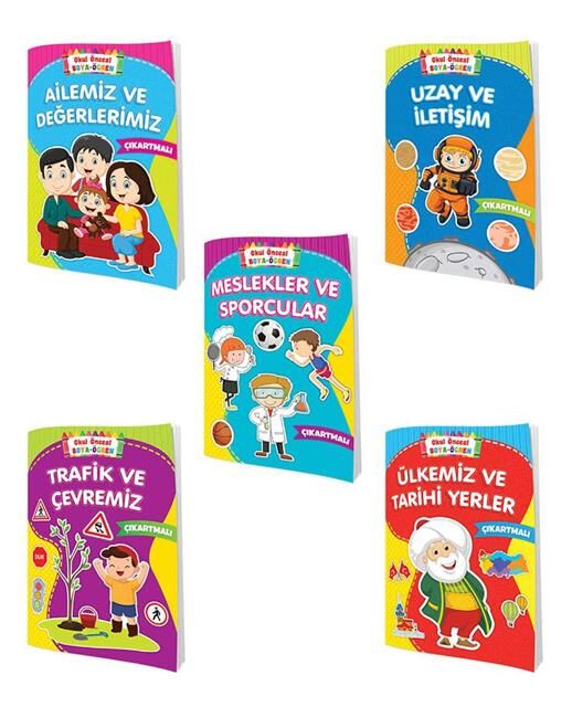 Ema Kitap  Okul Öncesi Boya-Öğren (5 Çeşit)