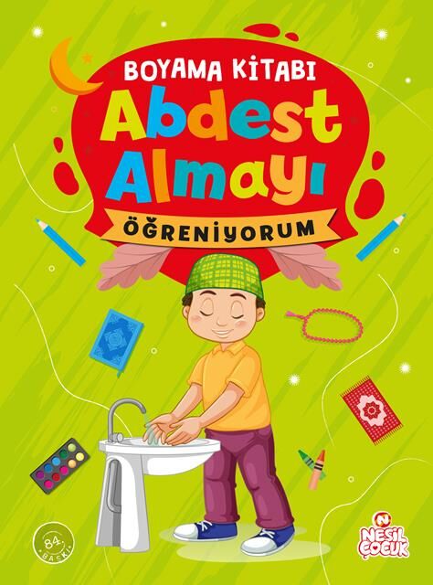 Nesil Çocuk Abdest Almayı Öğreniyorum Erkek  Boyama
