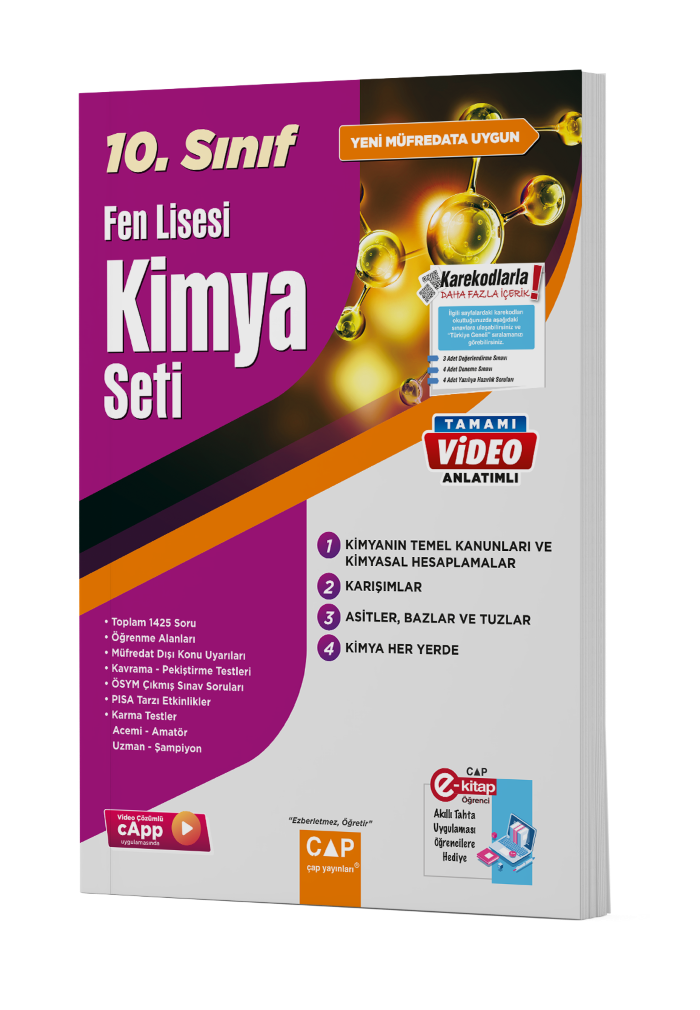 Çap Yayınları 10.Sınıf Fen Lisesi Kimya Fasikül Seti