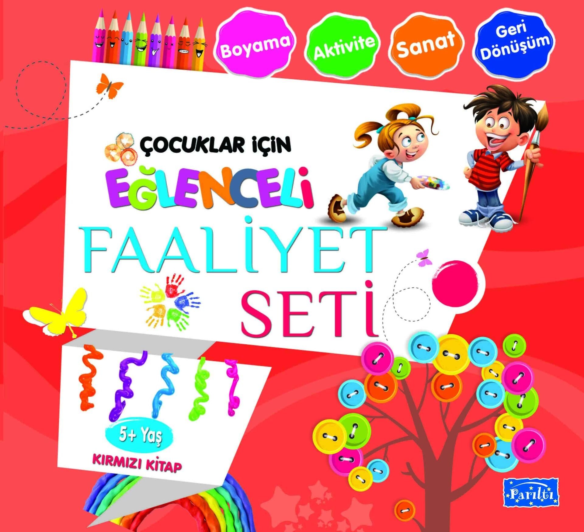 Parıltı Yayıncılık Eğlenceli Faaliyet Seti - Kırmızı Kitap