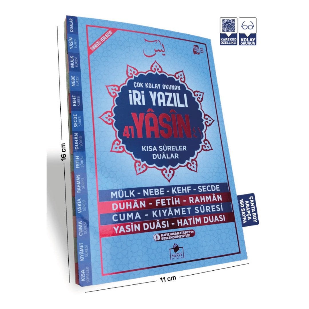 Merve Yayınları Çanta Boy Yasini Şerif Arapça Kolay Okunuşlu İri Yazılı Çanta Boy 2 Renk
