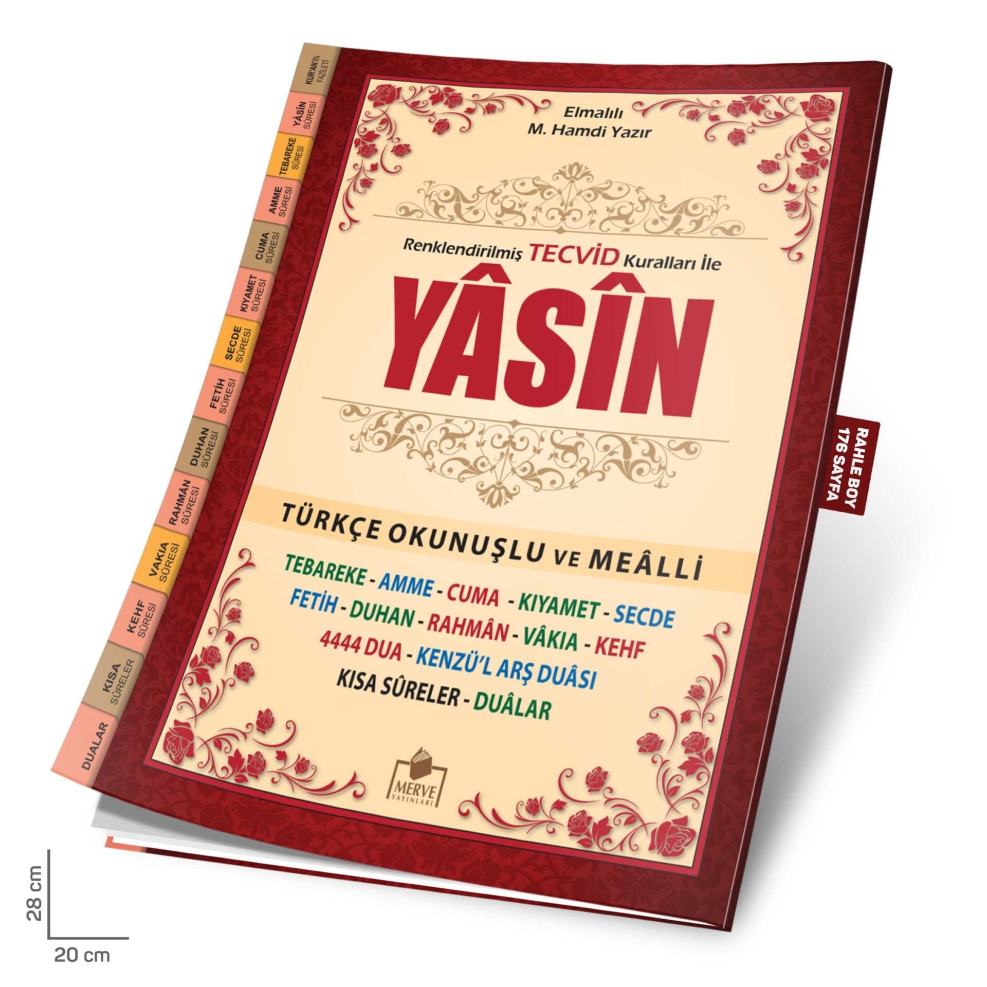 Merve Yayınları Rahle Boy Tecvidli Yasini Şerif Türkçe Fihristli