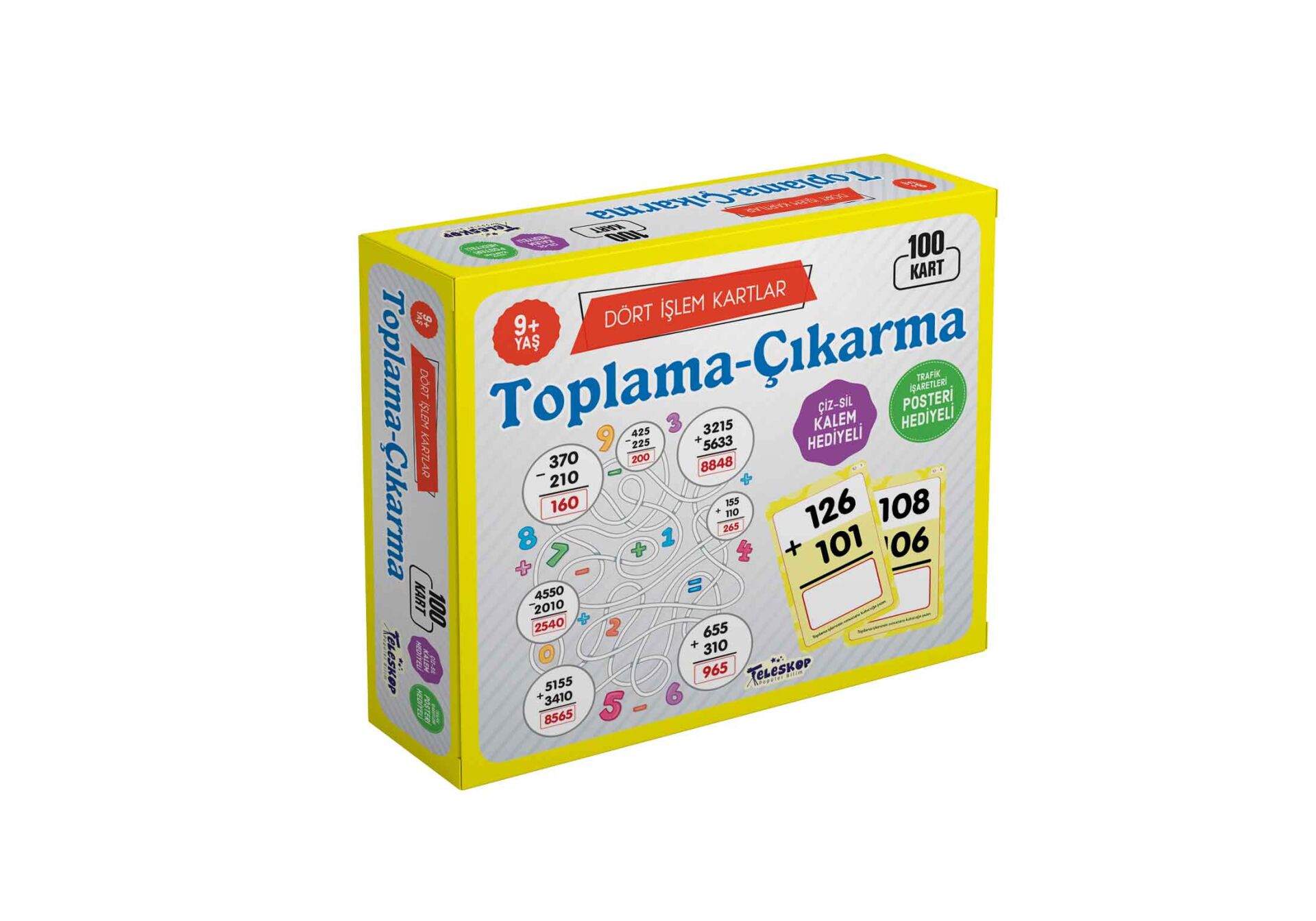 Teleskop Dört İşlem Kartları   Toplama Çıkarma 9 Yaş