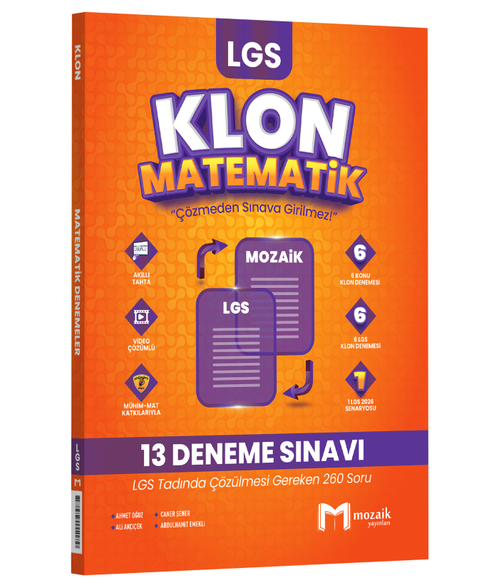 2027 Mozaik Yayınları 8.Sınıf Lgs Matematik 13'Lü Deneme Sınavı
