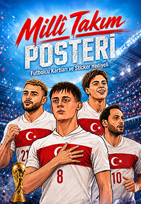 Pinokyo Yayınları Milli Takım Poster Kitabı Futbolcu Kartı Ve Sticker Hediyeli