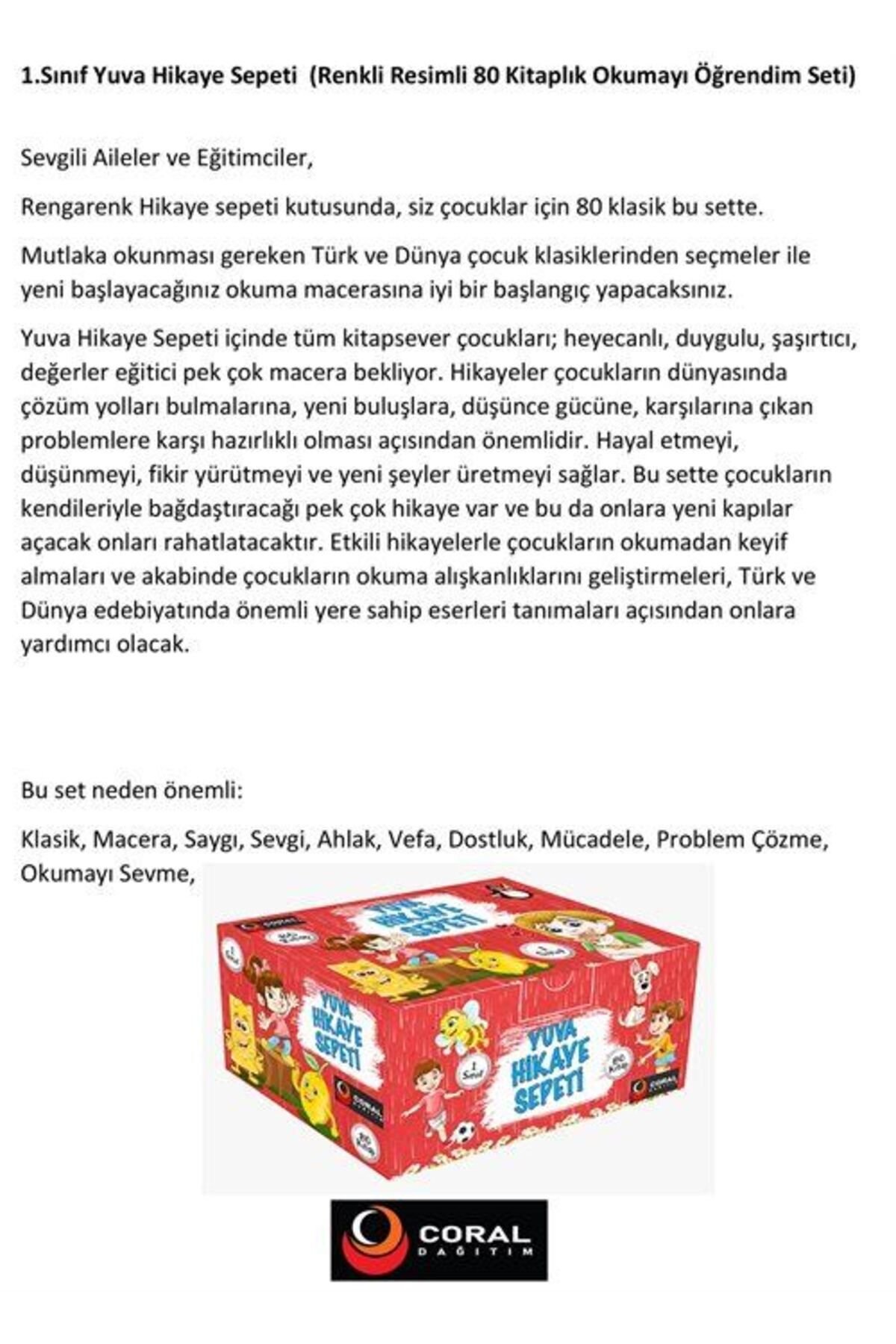 1.sınıf Yuva Hikaye Sepeti (RENKLİ RESİMLİ 80 KİTAPLIK OKUMAYI ÖĞRENDİM SETİ)