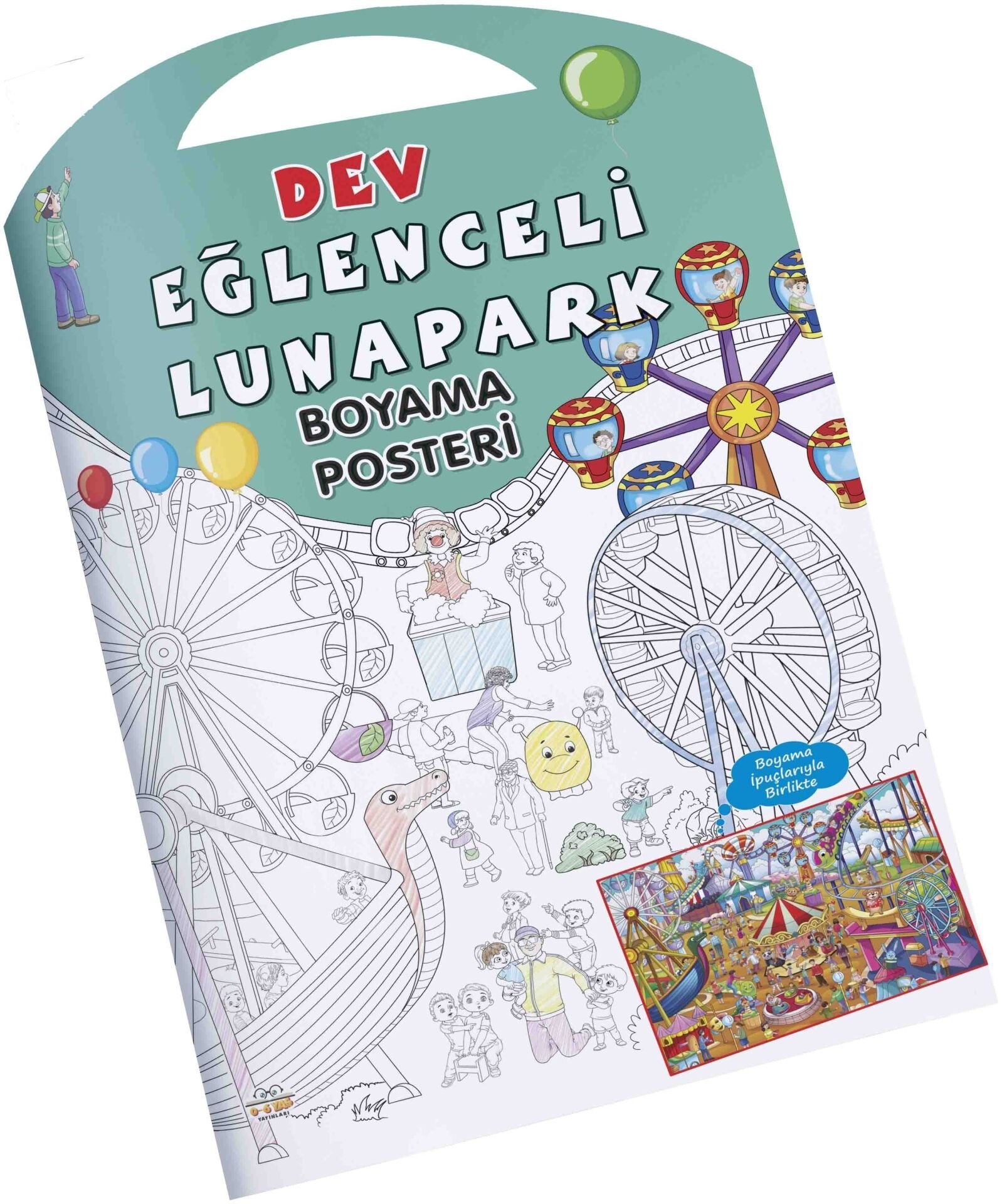 0-6 Yaş Yayınları Eğlenceli Lunapark Dev Boyama Posteri