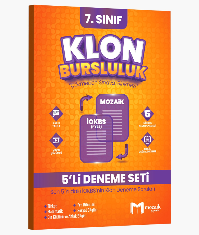 2026 Mozaik Yayınları 7.Sınıf Klon Bursluluk 5'Li Deneme Seti