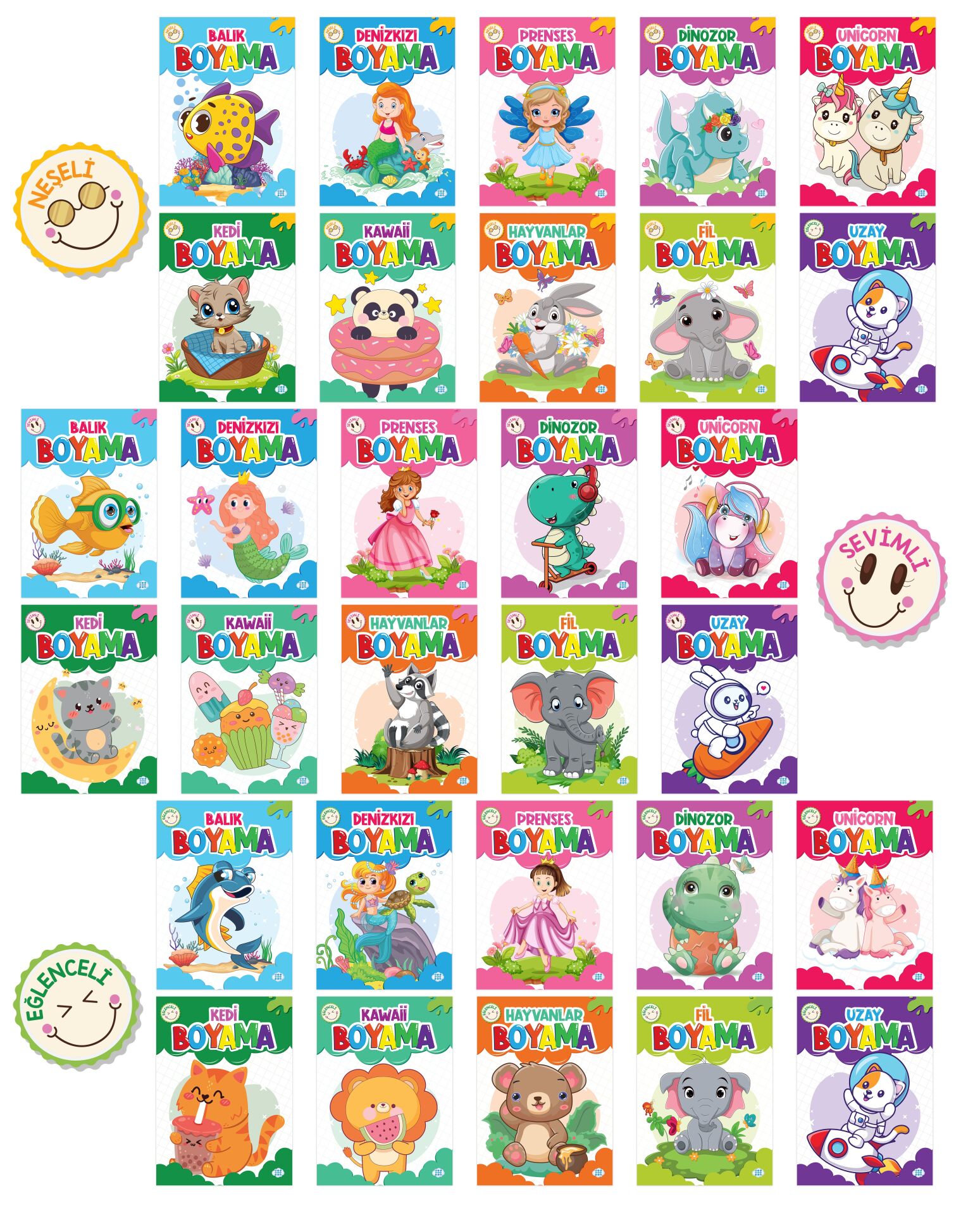 Çocuklar İçin Boyama Seti (30 Kitap Takım)