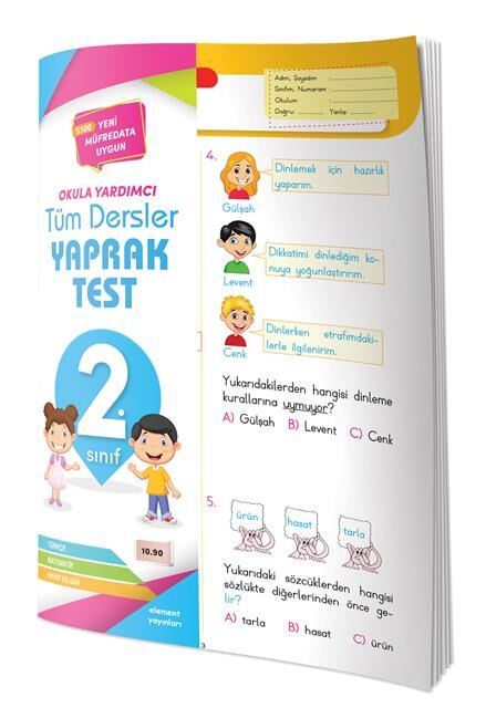 4 Element Yayınları 2.Sınıf Tüm Dersler Yaprak Test