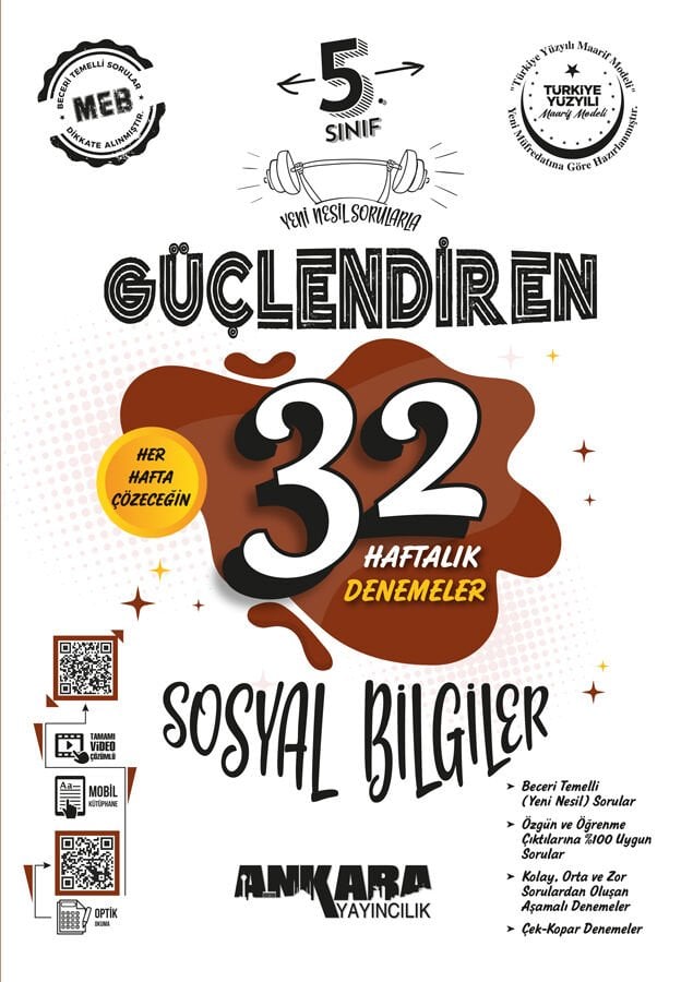 Ankara Yayıncılık 5. Sınıf 32 Haftalık Güçlendiren Sosyal Bil. Kazanım Denemeleri 2026