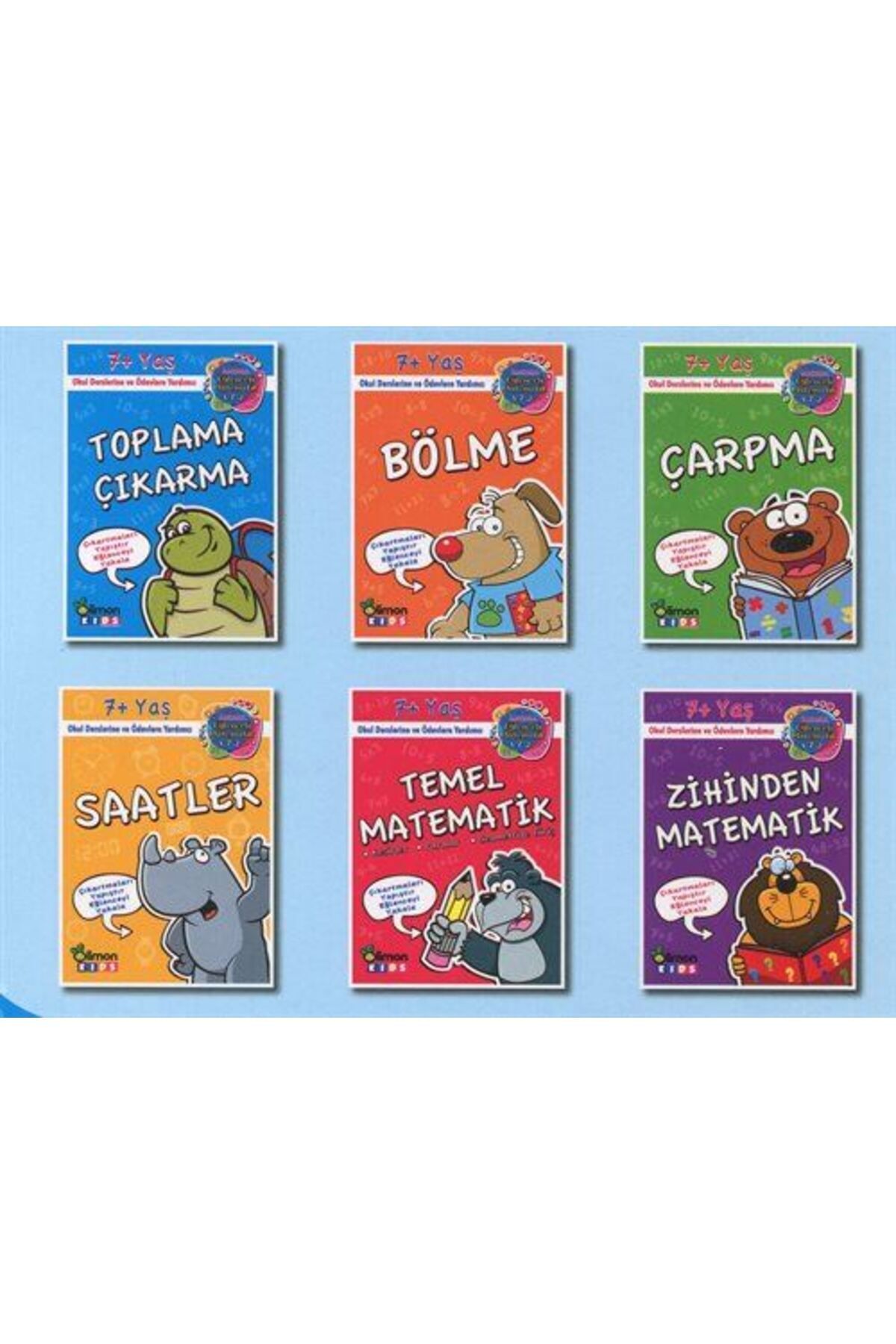 Limon Kıds Ilkokul Eğlenceli Temel Matematik Seti 7 Yaş (6 KİTAP SET) & Ödül Çıkartmalarıyla