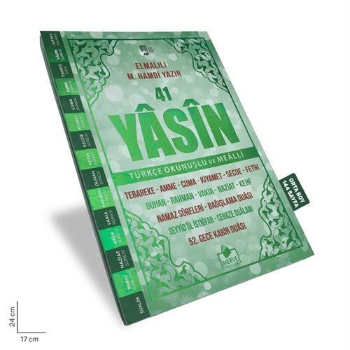 Merve Yayınları Yasinİ Şerif Türkçe Okunuşlu Ve Mealli (Yeşil Kapak-Orta Boy-Sesli Yasin)